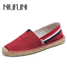 Женская льняная повседневная обувь с круглым носком; модная женская обувь на плоской подошве; Весенняя парусиновая обувь для пары размера плюс 35-44