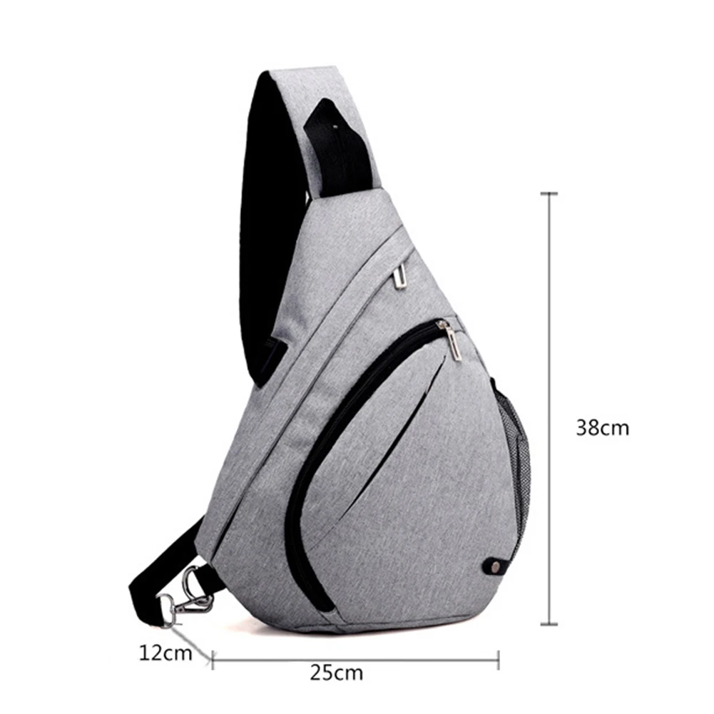 Модные мужские повседневные Путешествия Anti-theft USB порт Crossbody плечо нагрудная сумка