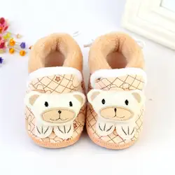 Новые зимние детские зимние ботинки для малышей детская обувь для девочек трикотажные Мультяшные медведи новорожденный детская обувь PY2
