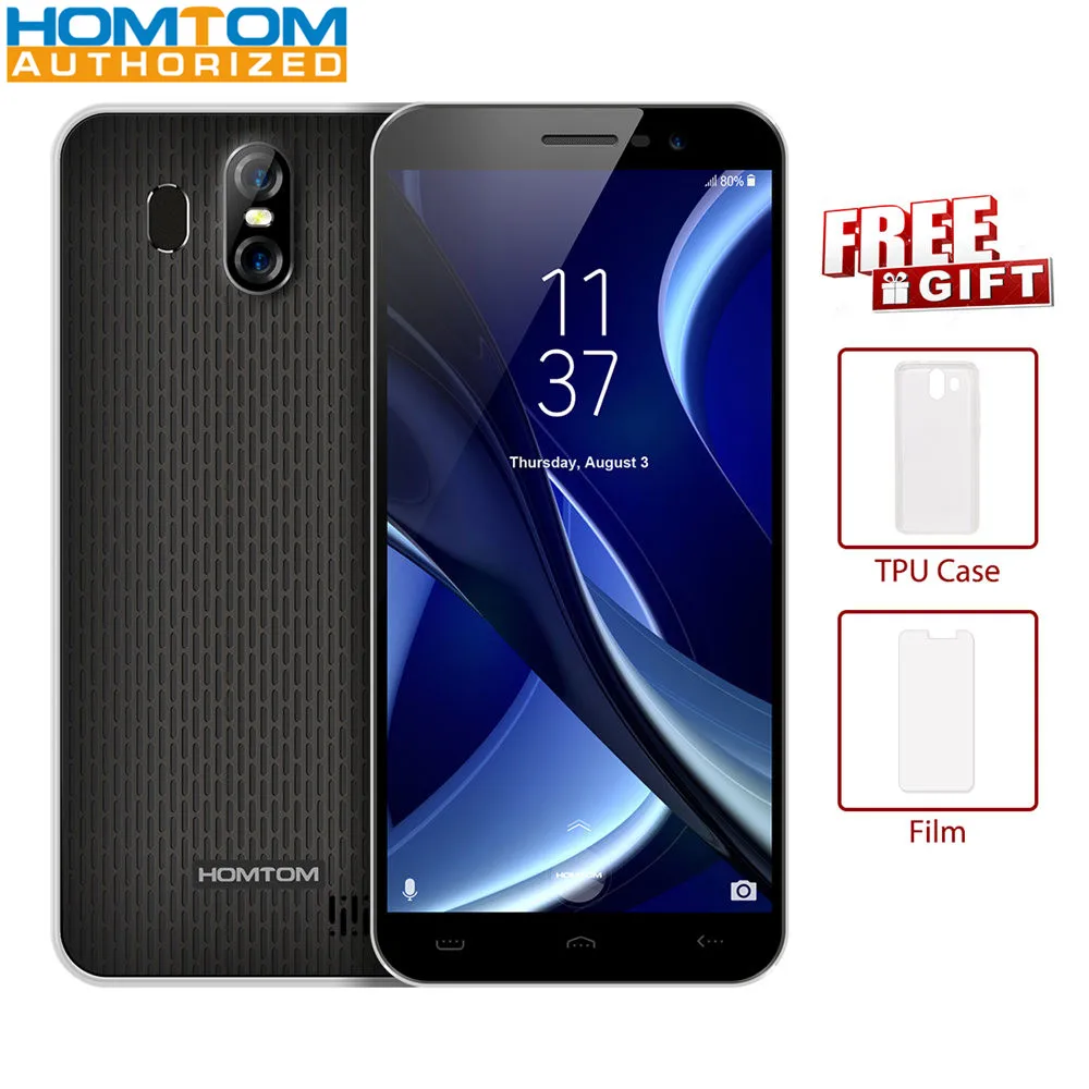 HOMTOM S16 3G Smartphone Android 7.0 MTK6580 Quad-Core 1.3GHz 2GB RAM 16GB ROM Fingerprint Lock Phone