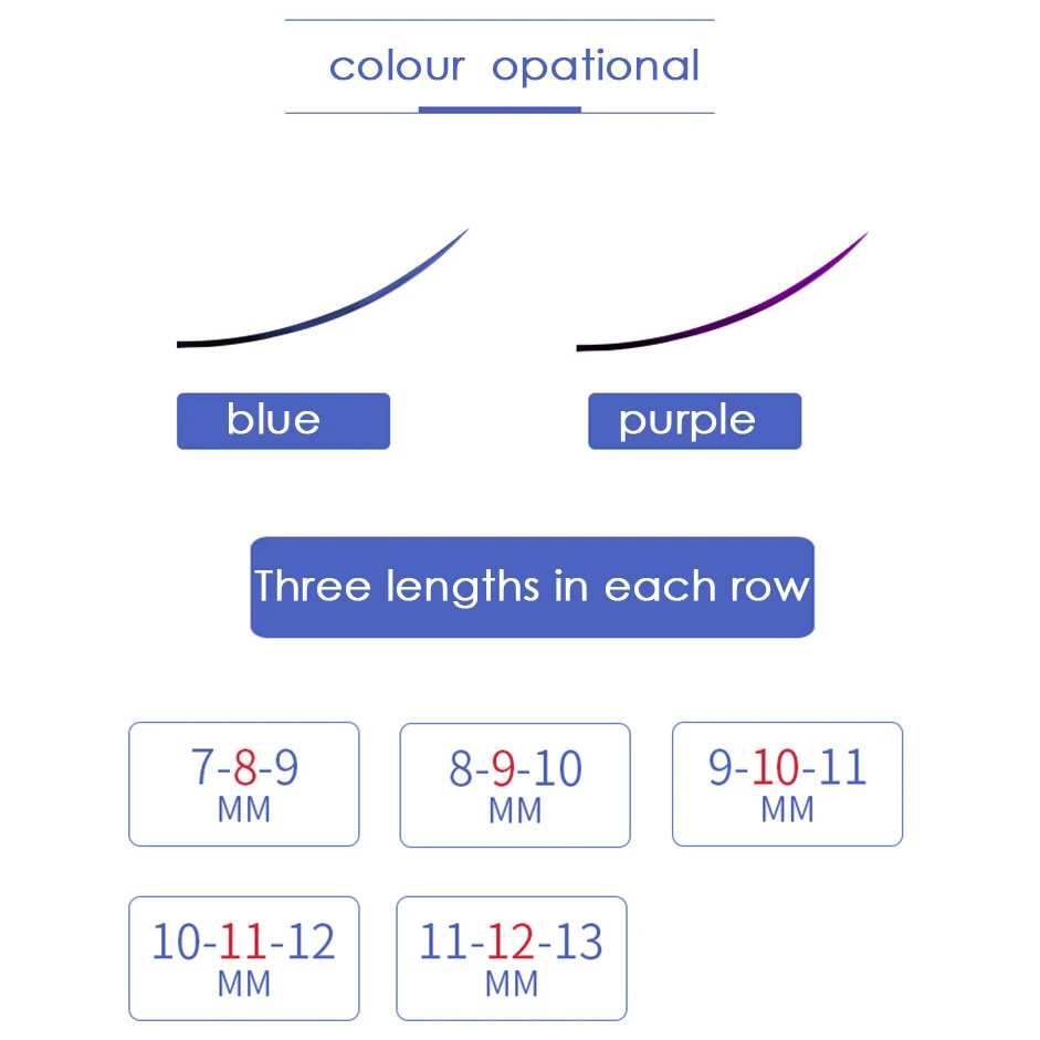 Ombre Цвет фиолетовый синий градиент цвета Индивидуальные ресницы 0,05 ресницы премиум мягкие норковые ресницы