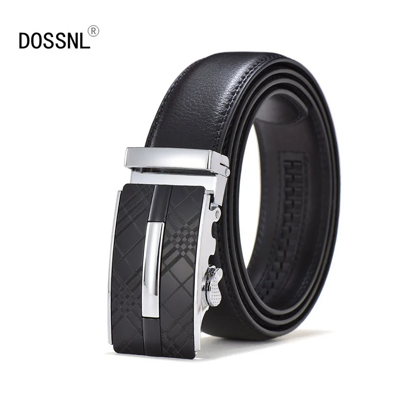 

DOSSNL Men's Belt High Quality Cowhide Genuine Leather Belts For Men Brand Luxury Temperament Automatic Buckle Male Belts A054