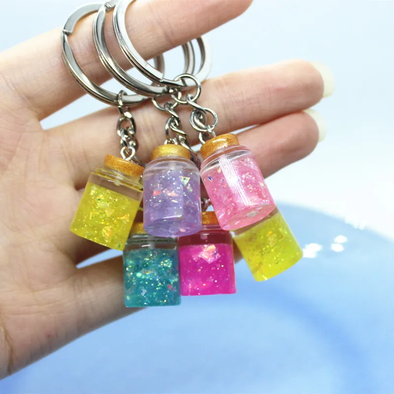 Colorful Simulation Transparent Honey Canned Bottle Resin Keychains Creative Jewelry Gifts Bag Car Phone Pendant Accessories | Украшения и