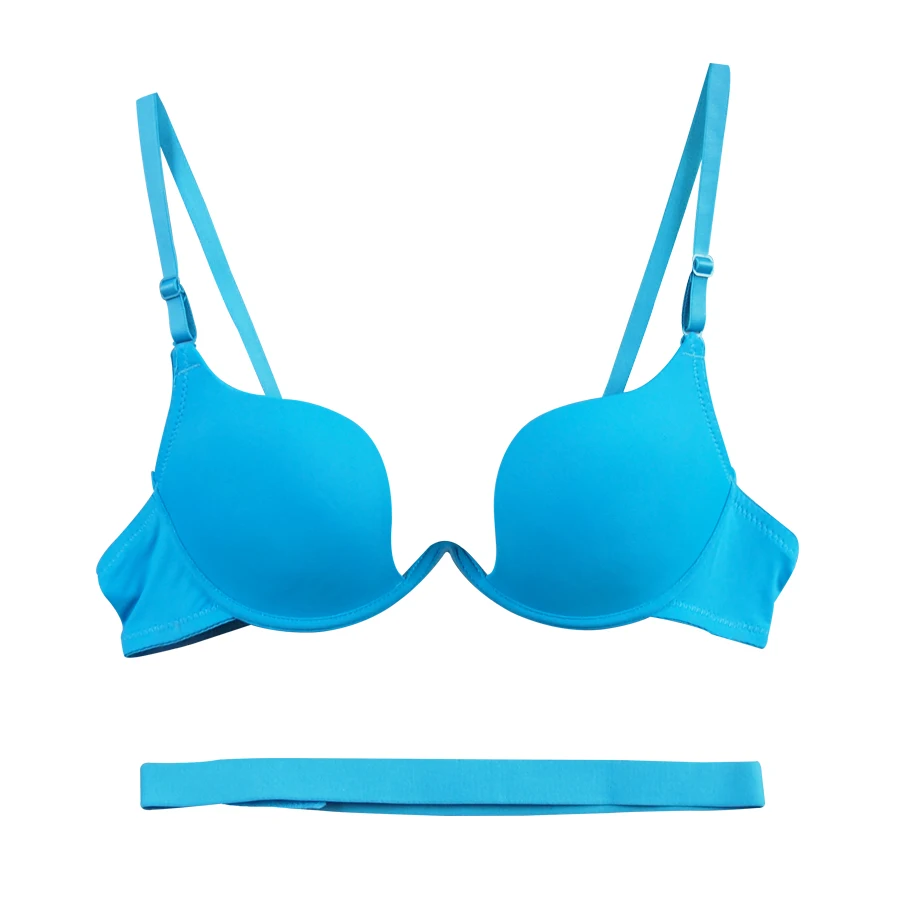 Top quality plunge bra seamless candy color women's lingerie push up underwire girl underwear sexy everyday hot bras 7 colors bra and panty sets