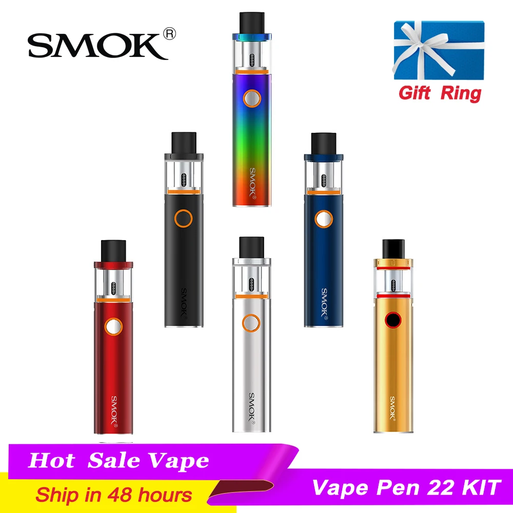 100% оригинальный набор Smok Vape Pen 22 со встроенным аккумулятором 1650 мАч и начальным