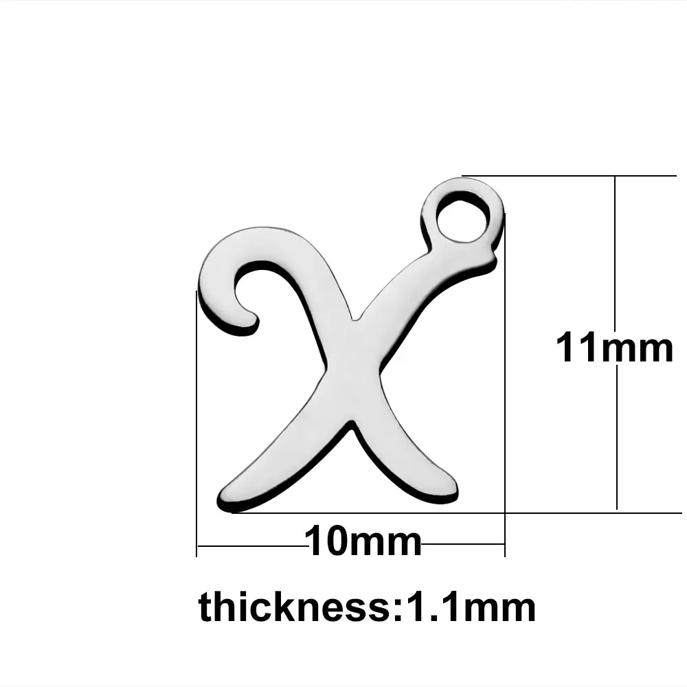 26 шт. буквы из нержавеющей стали браслет талисманы штамповки букв для ювелирных изделий A-Z размер 10*12 мм один тег Алфавит Кулон Шарм DIY ювелирные изделия