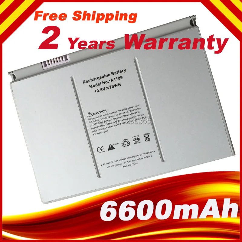 A1189 MA458 Replacement Laptop Battery For APPLE MacBook Pro 17