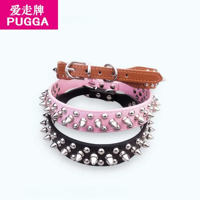 High Quality Dog Leash Studded Leather Collars for Leather Dog Collars Spiked Small Dog Collar