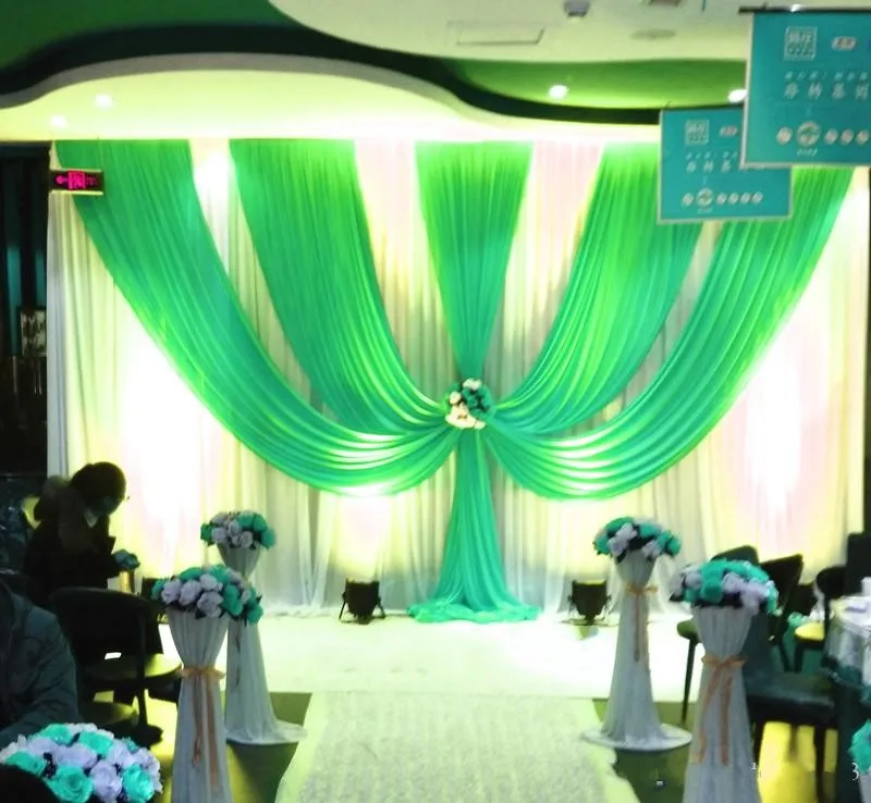 

3M*6M wedding backdrop with swags backcloth Party Curtain Celebration Stage Performance Background Satin Drape wall valance
