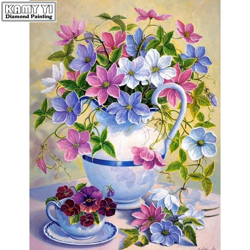 

Full Square drill 5D DIY Diamond painting Flowers Embroidery Mosaic Cross Stitch Rhinestone decoration HYY