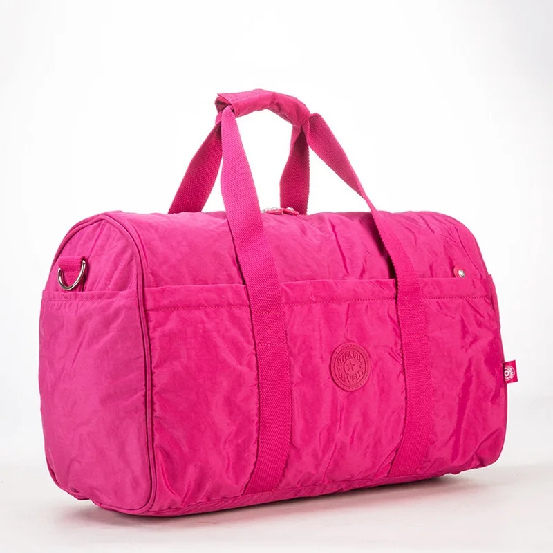 Мужская большая Вместительная деловая походная короткая дорожная сумка Портативная Женская нейлоновая сумка для вещей многофункциональная сумка для багажа - Цвет: wine red