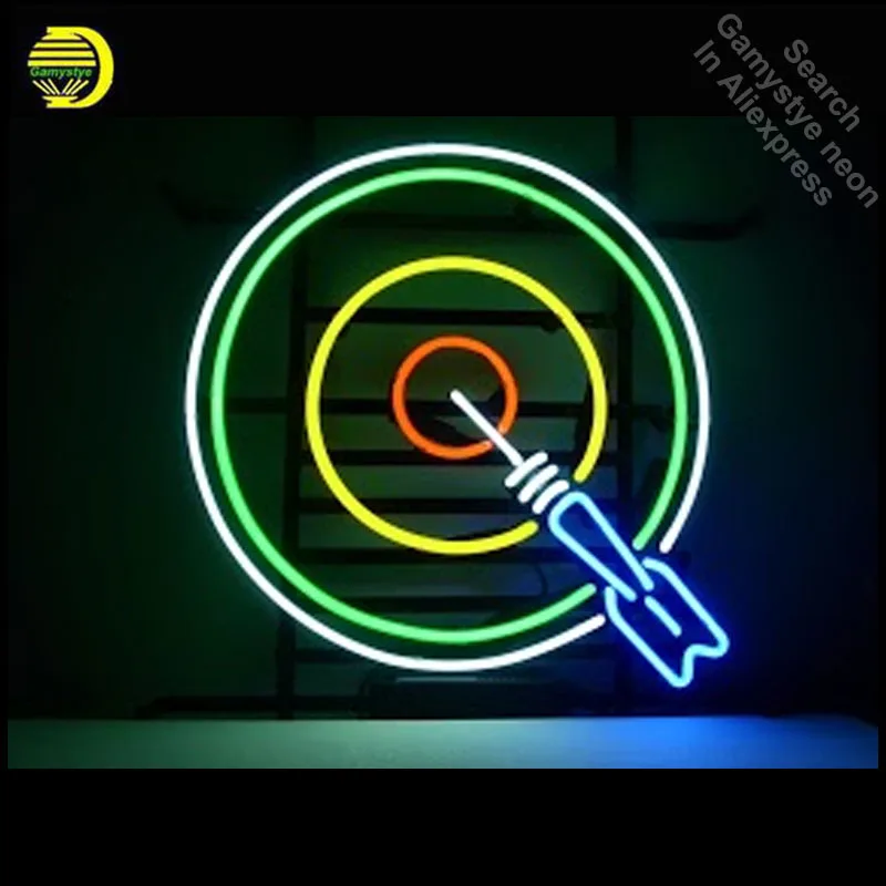 Неоновая вывеска для Дротика доска Bullseye неоновая лампочка значок ручной работы