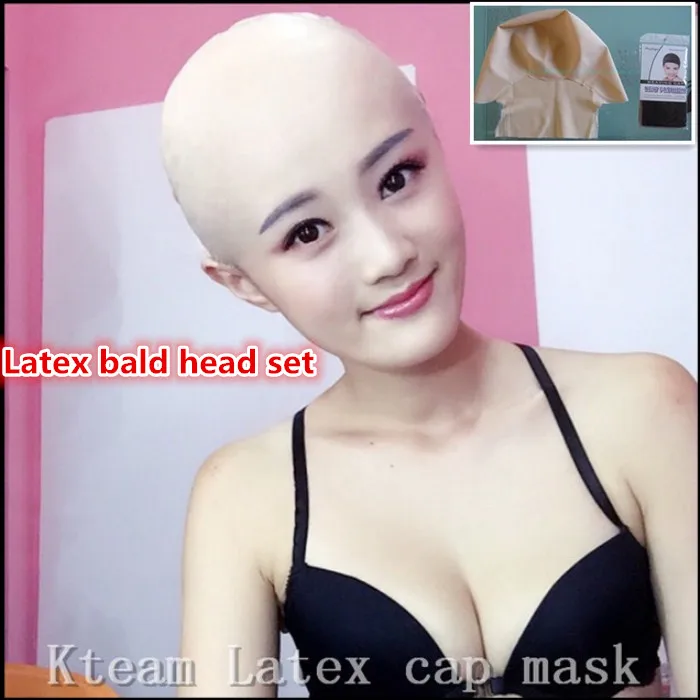 Bald Skin Head Unisex Funny Skinhead Latex Wig Adult Halloween Fancy Ball