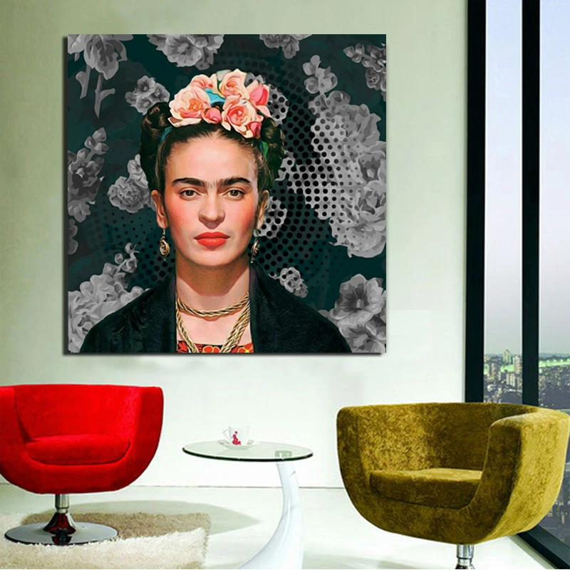 

Who Is Frida Canvas Painting Prints Living Room Home Decor Artwork Modern Wall Art Oil Painting Posters Pictures Accessories HD