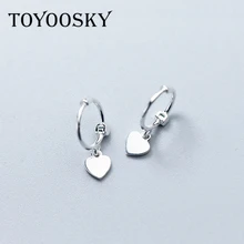 TOYOOSKY, настоящее 925 пробы, серебряные, розовые, золотые серьги в форме сердца для женщин и девочек, маленькие гвоздики, подарочный набор украшений для ушей