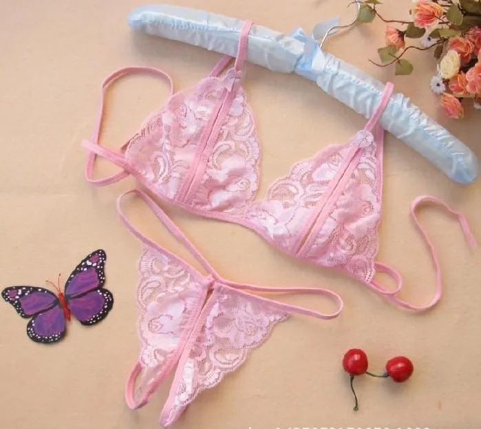 

Sexy Women Lace Lingerie Underwear Babydoll Bra+G-String Set Nightwear Women Intimates Sets Hot Selling