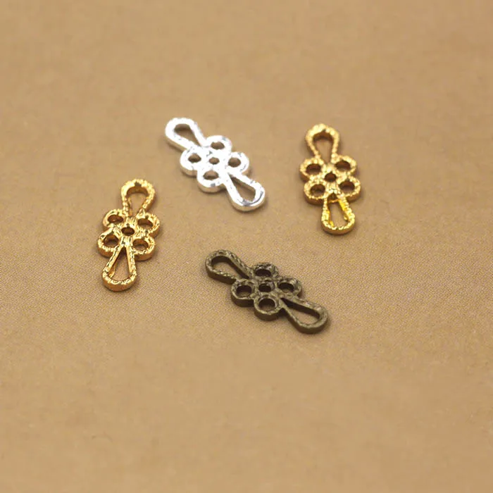 15*6mm Vintage Filigree Flower Wraps Connector Loops Tiny Charms Pendant DIY European Style