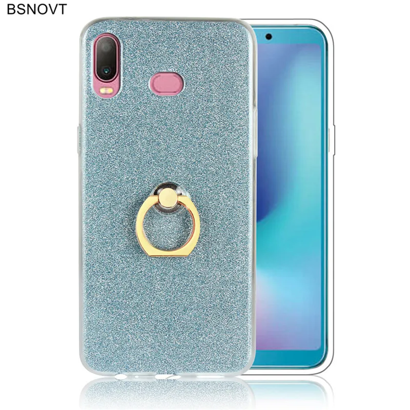

For Samsung Galaxy A6S Case Phone Case Shiny Soft Silicone Cover For Samsung Galaxy A6S Soft Finger Ring Back Cover Hoesje Capa