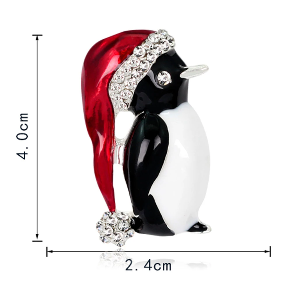 1 шт. милый кавайный животное Пингвин Хрустальная Брошь Рождественский бант модная маленькая брошь ювелирное изделие Рождественский подарок