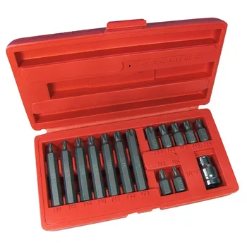 

15pc 1/2" Metric Torque Torx Star Drive Socket Bit Set Hex Shandk Scewdriver Bit Tool Kit Chrome Vanadium Steel CRV
