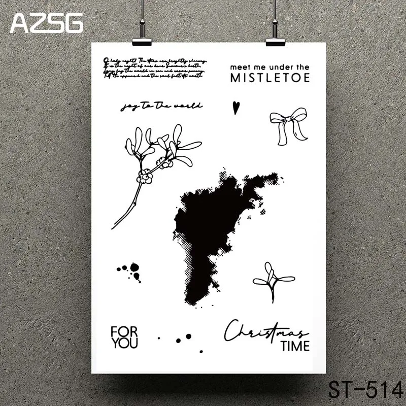 

AZSG Meet me under the mistletoe Clear Stamps/seal for DIY Scrapbooking/Card Making/Photo Album Decoration Supplies