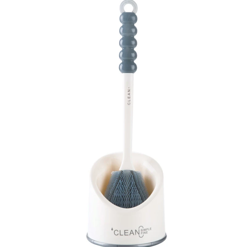 Portable Toilet Brush Toilet Cleaning Brush Holder Scrubber Curved Clean Side Bending Handle Corner Brush Holder Set
