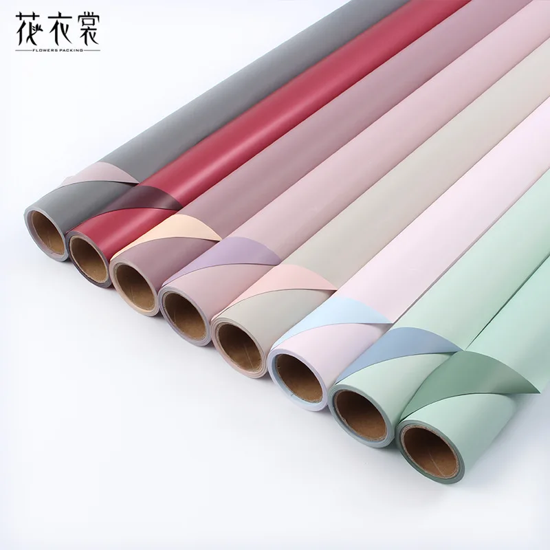 

60cm*10m One Roll Candy Color Flower Wrapping Paper Rose Birthday Decoration Paper Bouquet Packaging Material