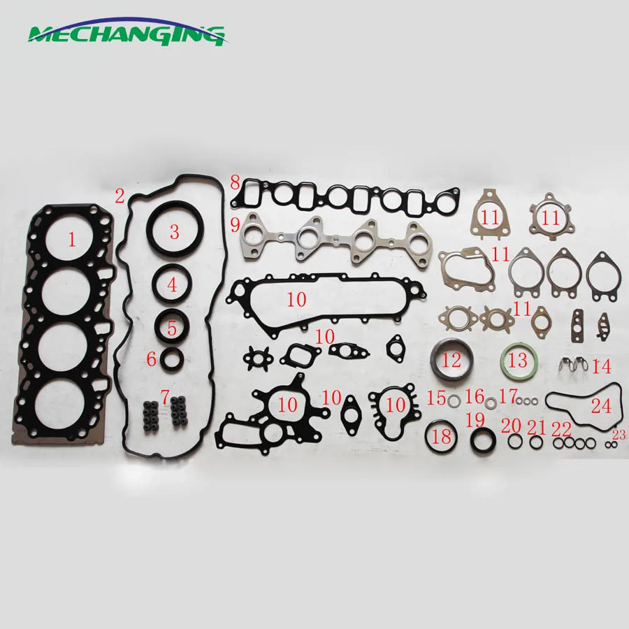 

For TOYOTA LAND CRUISER 3.0 Engine Gasket 1KD-FTV 1KDFTV 1KD METAL Car Accessories Engine Parts Full Set 04111-30050 51021300