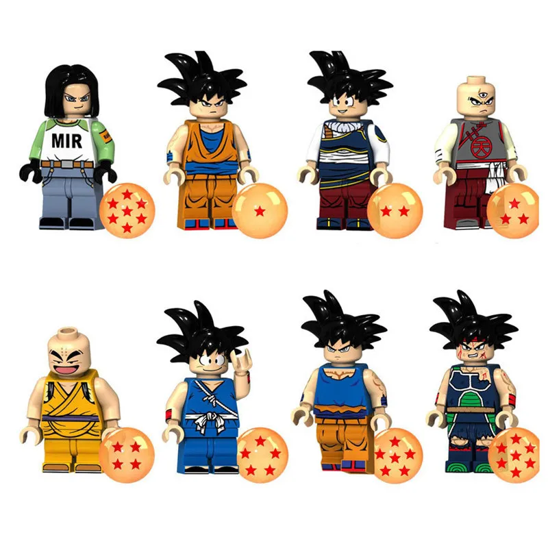 8 шт./лот Dragon Ball фигурка Z Son Goku Vegeta Master Roshi Krillin строительный блок брендовые фигурки Набор моделей игрушки для детей - Цвет: 8Pcs Block 5