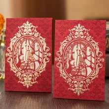 (10 pieces/lot)Unique Personalized & Customized Printing Bronzing Vintage Wedding Palace Wedding Invitation Card Free Shipping