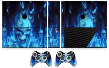 

256 Blue Fire Vinyl Skin Sticker Protector for Microsoft Xbox 360 E and 2 controller skins Stickers for XBOX360 SLIM E