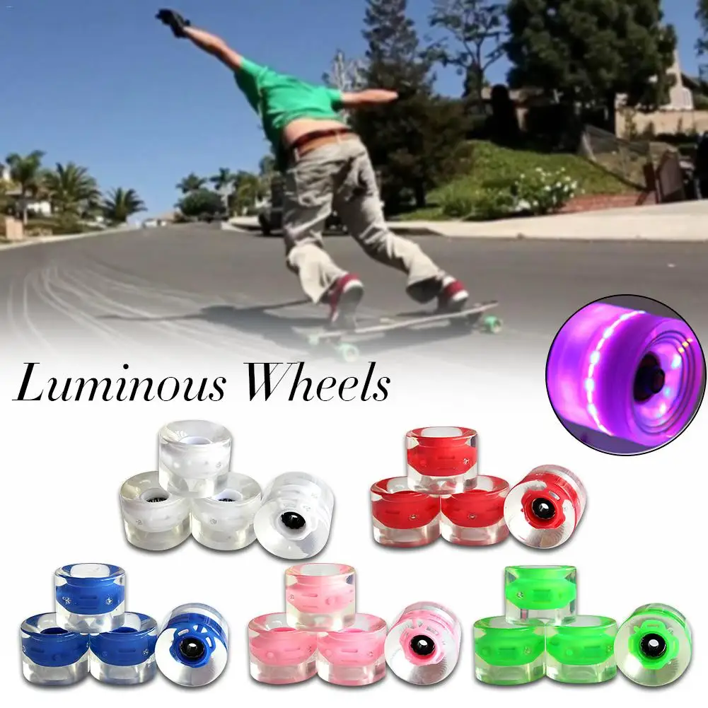 

4PCS 60x45mm PU Luminous Skateboard Fish Board Colorful Skate Wheels Big/Small/ Fish Double Skateboard Accessories