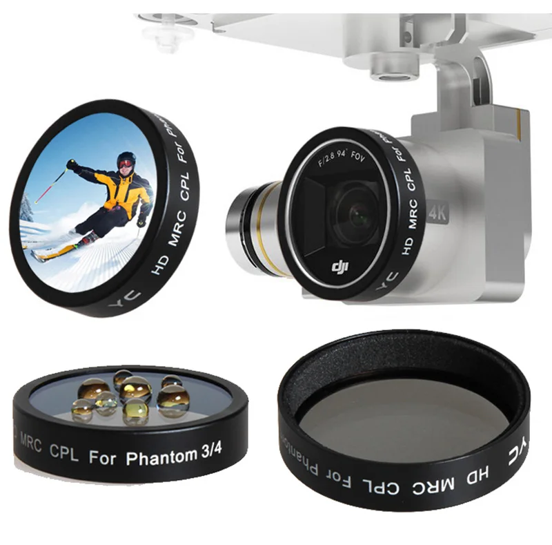 

3 pieces CPL Circular Polarizer ND2-400 Gradual Gray Lens Filter for Phantom 3 and Phantom 4 Drone Camera Multi Coated Lens