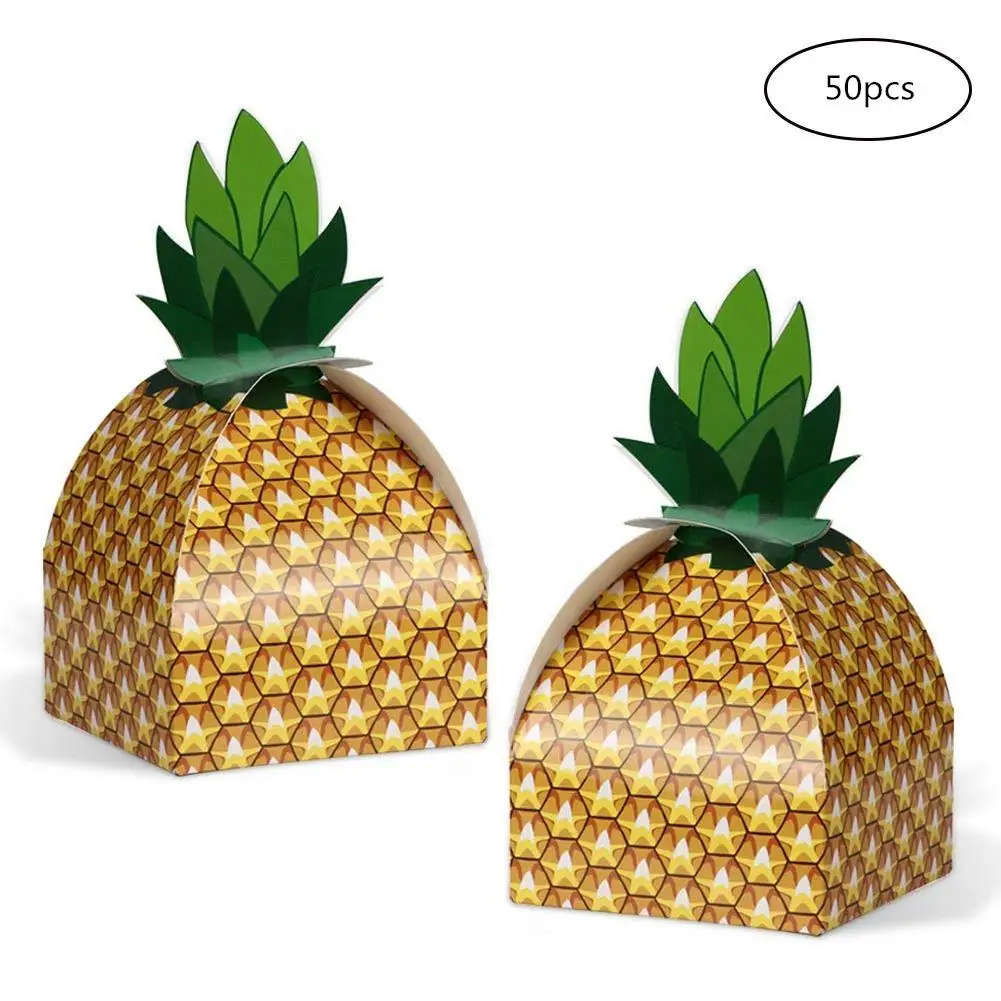 

TPFOCUS 50Pcs Pineapple Pattern Hawaii Candy Bag for Party Storage Decor