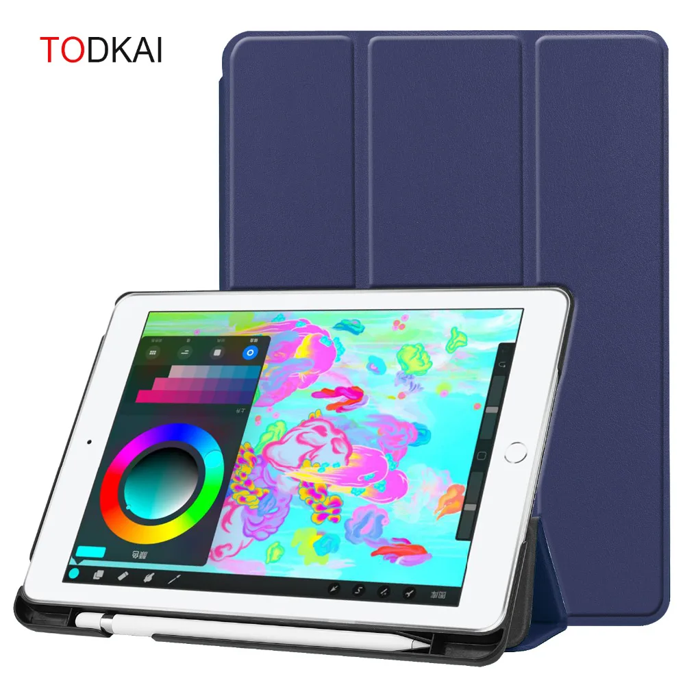 

Magnetic Smart PU Leather Case for iPad 9.7 2018 2017 A1822/A1893 Tablet Funda Cover With Pencil Holder Slot for ipad air 1 2