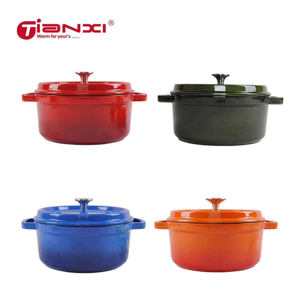 22/24/26 CM Cast Iron Pots Round Cast Iron Stew Pot Multi Function Pot