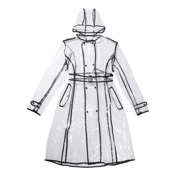 

Yuding Waterproof Raincoat Lightweight Packable Raincoat Transparent Rainwear hooded Long Women Rain Jacket