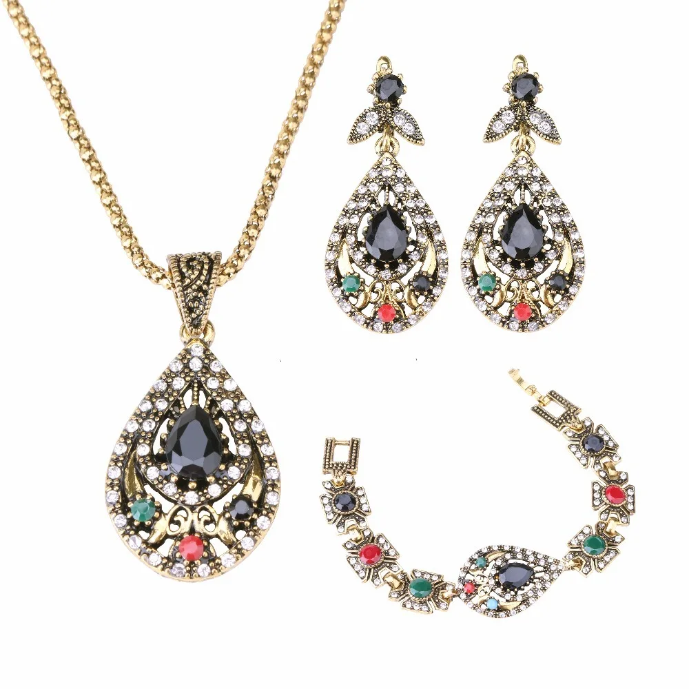 YIMLOI 4 Pcs Vintage Jewelry Sets For Women Antique Gold