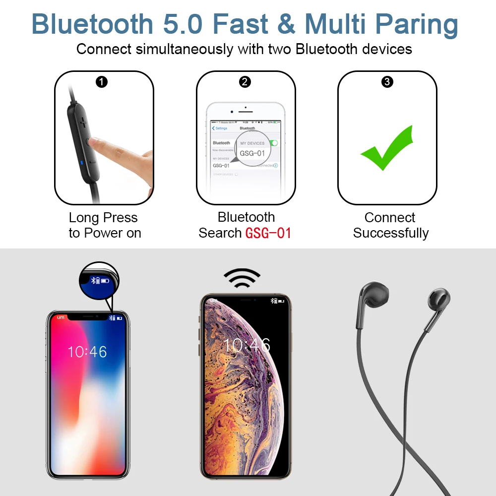 GUSGU шейным Bluetooth наушники с микрофоном беспроводной стерео Auriculares динамик для iPhone huawei беспроводные наушники