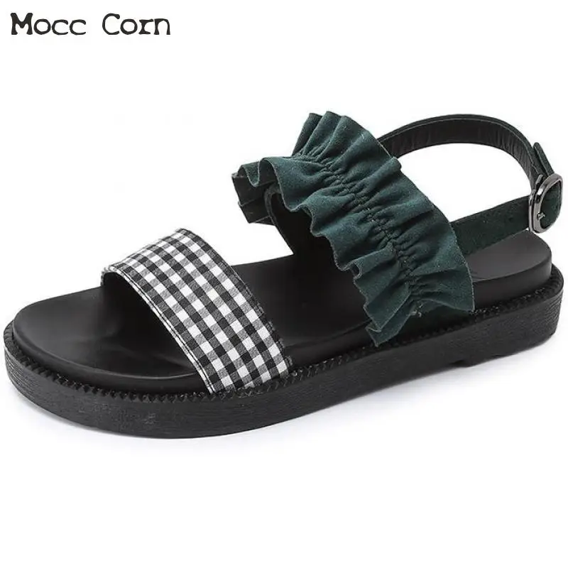 

Large Size Women Platform Sandals Summer Flat Beach Shoes Flip Flop Casual Roman Sandals Wedges Chaussures Female Suede Sandals
