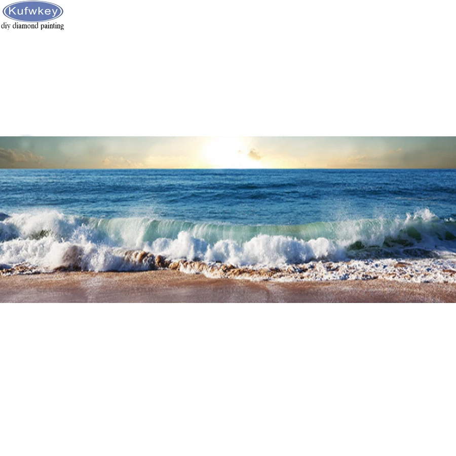 

DIY Diamond Painting sunset seascape Cross Stitch Mosaic diamond embroidery landscape 5D Full Square Rhinestone Pattern