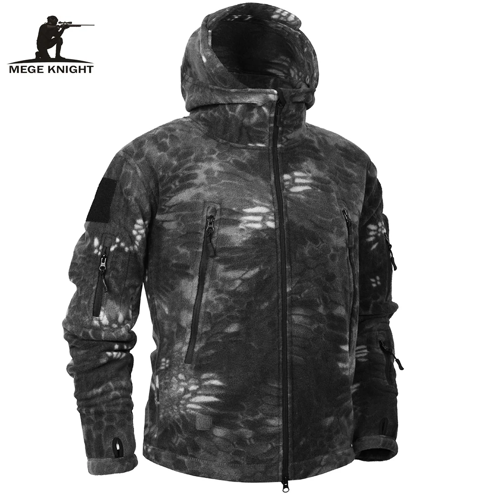 Táticas dos Homens Quente do Exército Mege Marca Outono Inverno Militar Velo Camuflagem Roupas Polar Multicam Cabolsa Outwear Hoodie