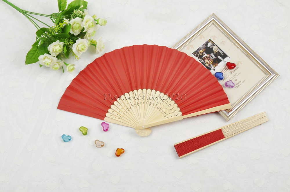 

[ Fly Eagle ] Free Shipping Red DIY Chinese Japanese Fan Hand Handmade Chinese Bamboo for Best Gift