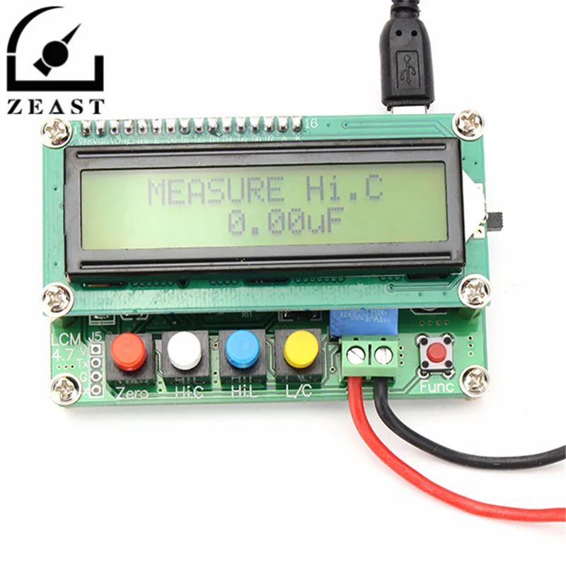 

LC100-A Digital LCD Capacitance Meter Inductance Table LC Meter Frequency 1pF-100mF 1uH-100H with Test Clip