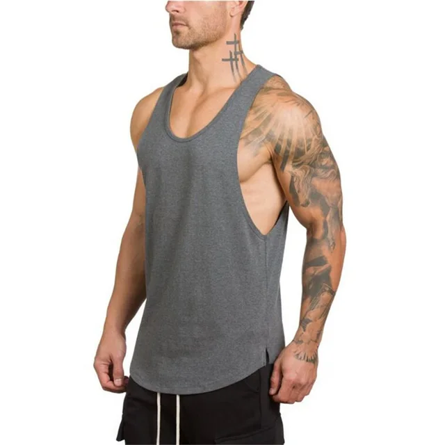 US $6.29 Brand mens sleeveless shirts Summer Cotton Male Tank Tops gyms Clothing Bodybuilding Undershirt Fit