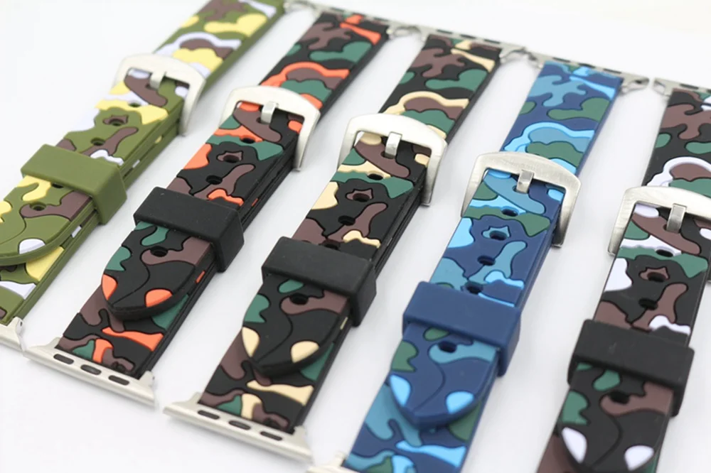 URVOI sport band for apple watch series 1 2 strap for iWatch CAMO colors Soft Silicone Replacement camouflage band with adapters13
