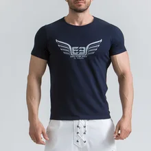 Футболки для бега мужские летние быстросохнущие Кроссфит, Бодибилдинг топы для фитнеса тенниса летняя спортивная одежда с принтом