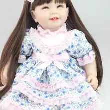 22 дюйма 55 см настоящая кукла для девочек reborn baby toys длинные волосы принцесса bonecas лучшие игрушки для девочек подарок на день рождения