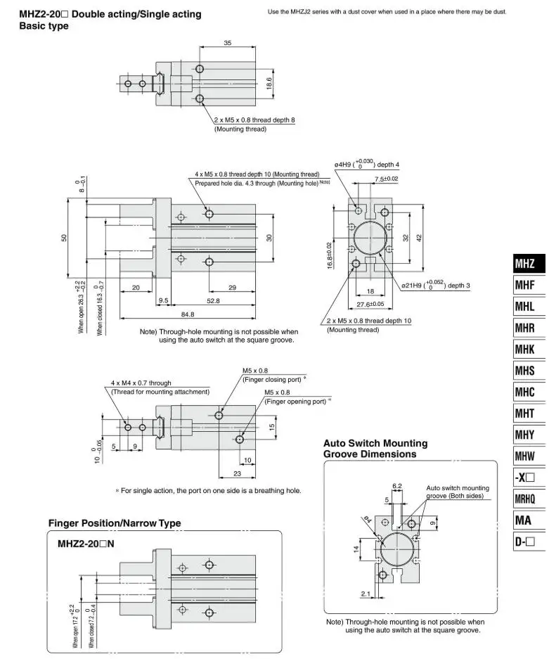 Mhz2-6s1 mhz2-6s2 mhz2-6s3 MHZ2-6S smc Стандартный Тип цилиндра Параллельно Стиль Воздушный Захват пневматический компонент МГц серии