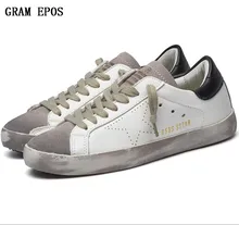 2017 neue Marke Designer Italien Goldene PU leder Casual Männer Schuhe Gans Alle Sport Star Atmen Schuhe Zapatillas